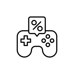 Game sale outline icons, minimalist vector illustration ,simple transparent graphic element .Isolated on white background