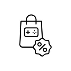 Game sale outline icons, minimalist vector illustration ,simple transparent graphic element .Isolated on white background