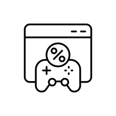 Online game sale outline icons, minimalist vector illustration ,simple transparent graphic element .Isolated on white background