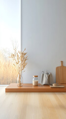 Cozy interior with natural decor showcasing simple elegance and serene atmosphere