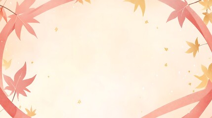 Autumn Leaves Frame Pastel Background Design