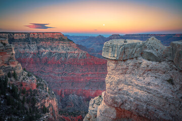 Grand Canyon National Park at sunset.  USA