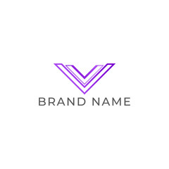 ILLUSTRATION LETTER V GEOMETRIC  LOGO ICON PURPLE GRADIENT COLOR TEMPLATE SIMPLE ELEMENT DESIGN VECTOR