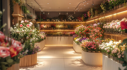 Fototapeta premium Flower shop, modern style.