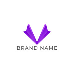 ILLUSTRATION LETTER V GEOMETRIC  LOGO ICON PURPLE GRADIENT COLOR TEMPLATE SIMPLE ELEMENT DESIGN VECTOR