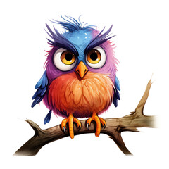 Fototapeta premium bird on branch isolated