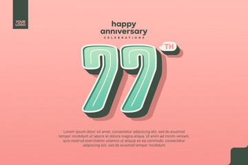 Number 77 logo icon design, 77th birthday logo number, anniversary 77
