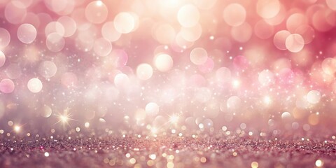 Sparkling Pink Glitter Background with Bokeh Lights and Shimmering Dust