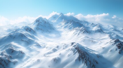 Obraz premium Stunning snow-capped mountains majestic landscape nature photography clear sky aerial view