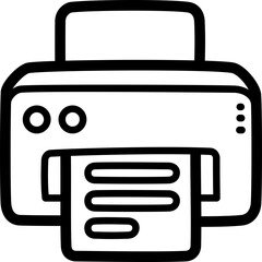 Printer doodle vector icon and illustration