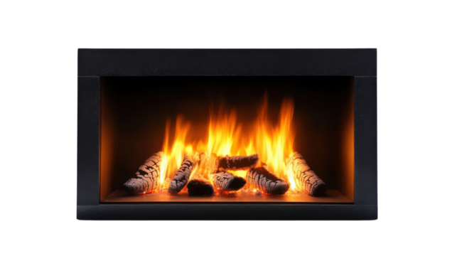 Modern fireplace transparent background