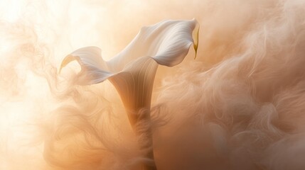 White Calla Lily in Smoky Studio Backdrop