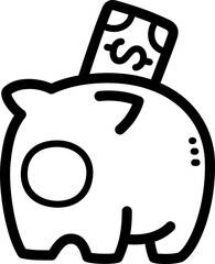 Saving doodle vector icon and illustration