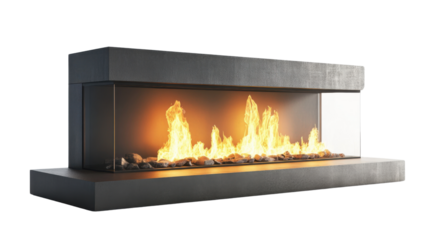 Modern fireplace transparent background