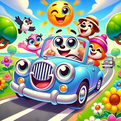 kids playing in the car