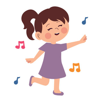 cartoon girl dancing
