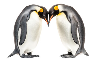 Fototapeta premium Two penguin in love available PNG on white background