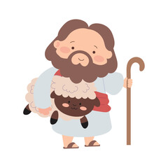 cute jesus with lamb