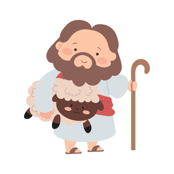 cute jesus with lamb
