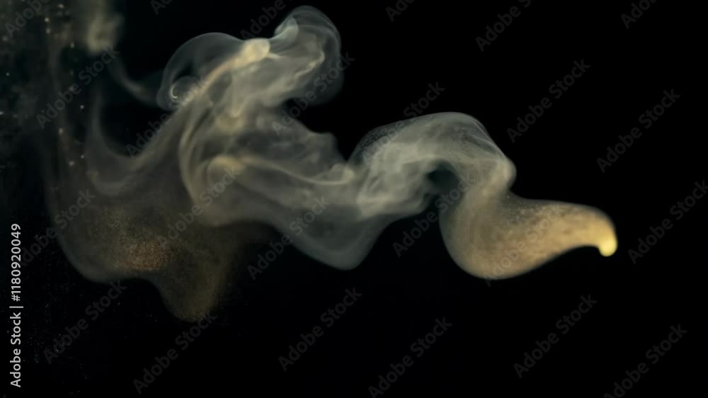 Poster Abstract dynamic cloud of dust particles dispersing against black background in explosion