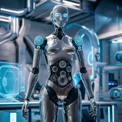 Humanoid Robot with Intricate Mechanical Components