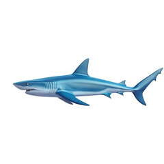 Obraz premium a stylized. cartoon-like representation of a shark. showcasing its sleek body and distinctive fins. designed with vibrant blue hues the shark appears to be swimming gracefully. emphasizing its streaml