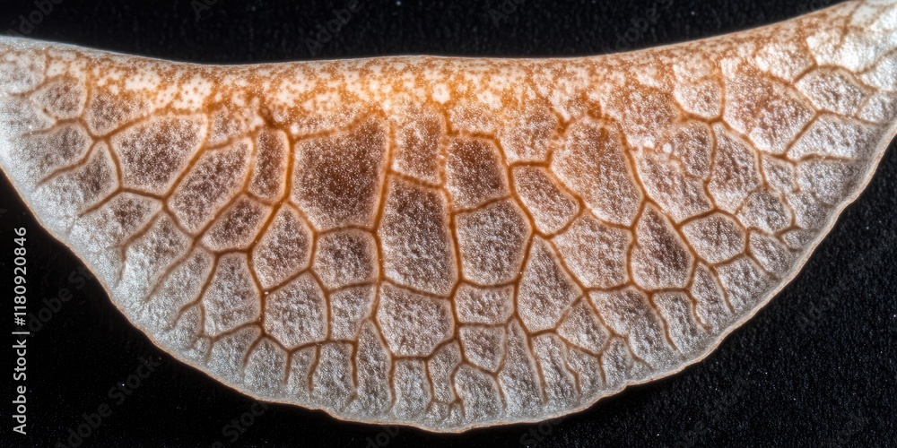 Aufkleber close-up of a textured leaf showcasing intricate patterns and natural design.