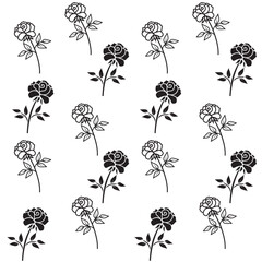 Seamless Valentine's Day pattern with hearts and roses.