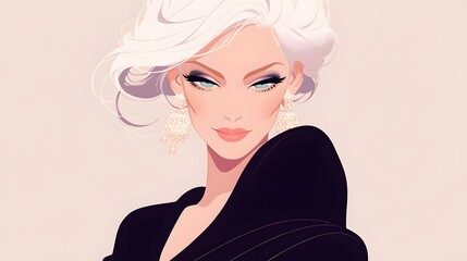 A stylish mature woman exuding confidence with radiant skin and elegance.