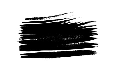 Black brush stroke on white background