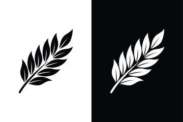 Obraz premium Tarragon Leaf Vector. Beautiful Black & White Herbal Illustration icon