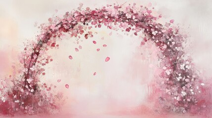 Watercolor Cherry blossom blooming flower,Sakura tree or forest side view,Cherry tree spring flower background,elements for environment and garden,botanical in spring season.