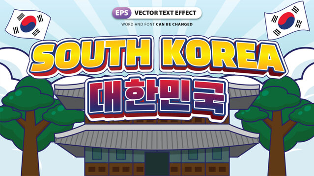 South Korea Culture Banner with Editable Text Effect