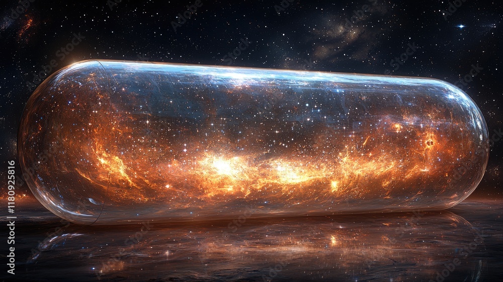 Poster cosmic capsule: a journey through the universe - exploring the depths of space and celestial wonders