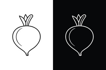 Turnip Glyph line Icon. Clean & Simple Flat Design in Monochrome