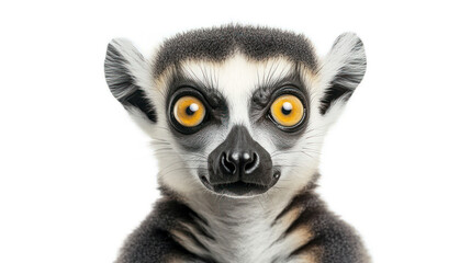 Fototapeta premium Intriguing Close-Up Portrait of a Lemur with Expressive Eyes and Unique Facial Features, Perfect for Nature and Wildlife Projects