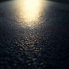 Asphalt highway pavement in backlighting