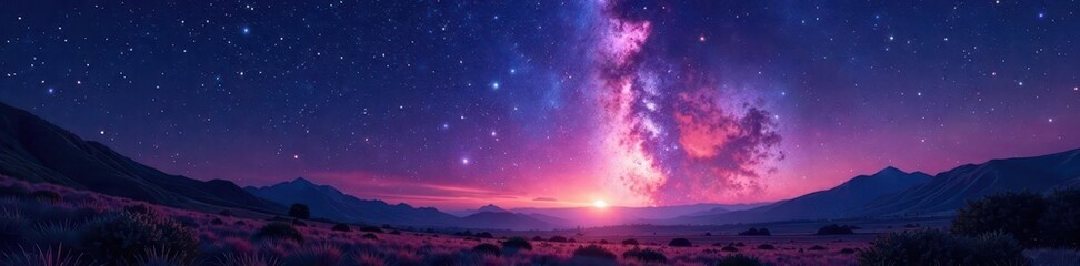 Fototapeta premium Dense field of stars, vibrant and brilliant across the night , astronomy, black