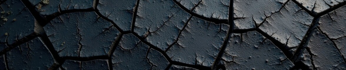 Rough, cracked black surface with deep texture, grainy, charcoal