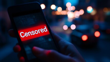 Censored Message on Smartphone at Night