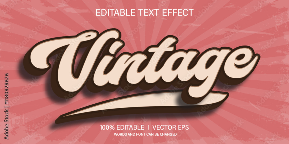 Poster vintage vector text effect with modern style design