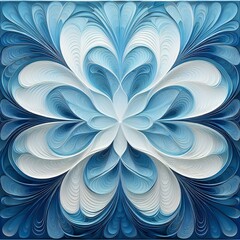 Generated image"3D Abstract Light Blue & White Fractal Canvas Print - Modern Line Art Minimalist Poster"