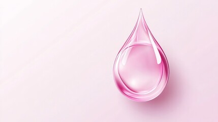 Cosmetic serum or moisturizer molecule concept Pink collagen serum drop with vitamin bubble Skincare vector illustration