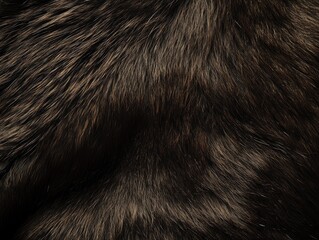 Close-up of dark, textured fur showcasing natural patterns and colors.