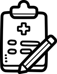 Diagnosis doodle vector icon and illustration