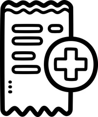 Prescription doodle vector icon and illustration