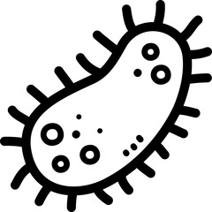 Bacteria doodle vector icon and illustration