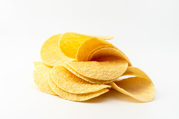 Potato chips isolated on white background