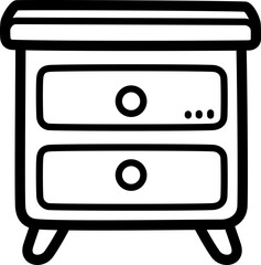 Side table doodle vector icon and illustration