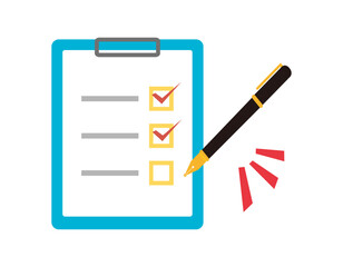 シンプルなクリップボードのイラスト　ファイル　バインダー